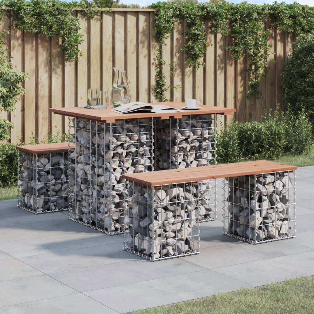 Maison Chic - Banc de jardin - Banc d'extérieur - Banquette design gabion 100x70x72cm bois massif de douglas-JU13923 - Imagen 2