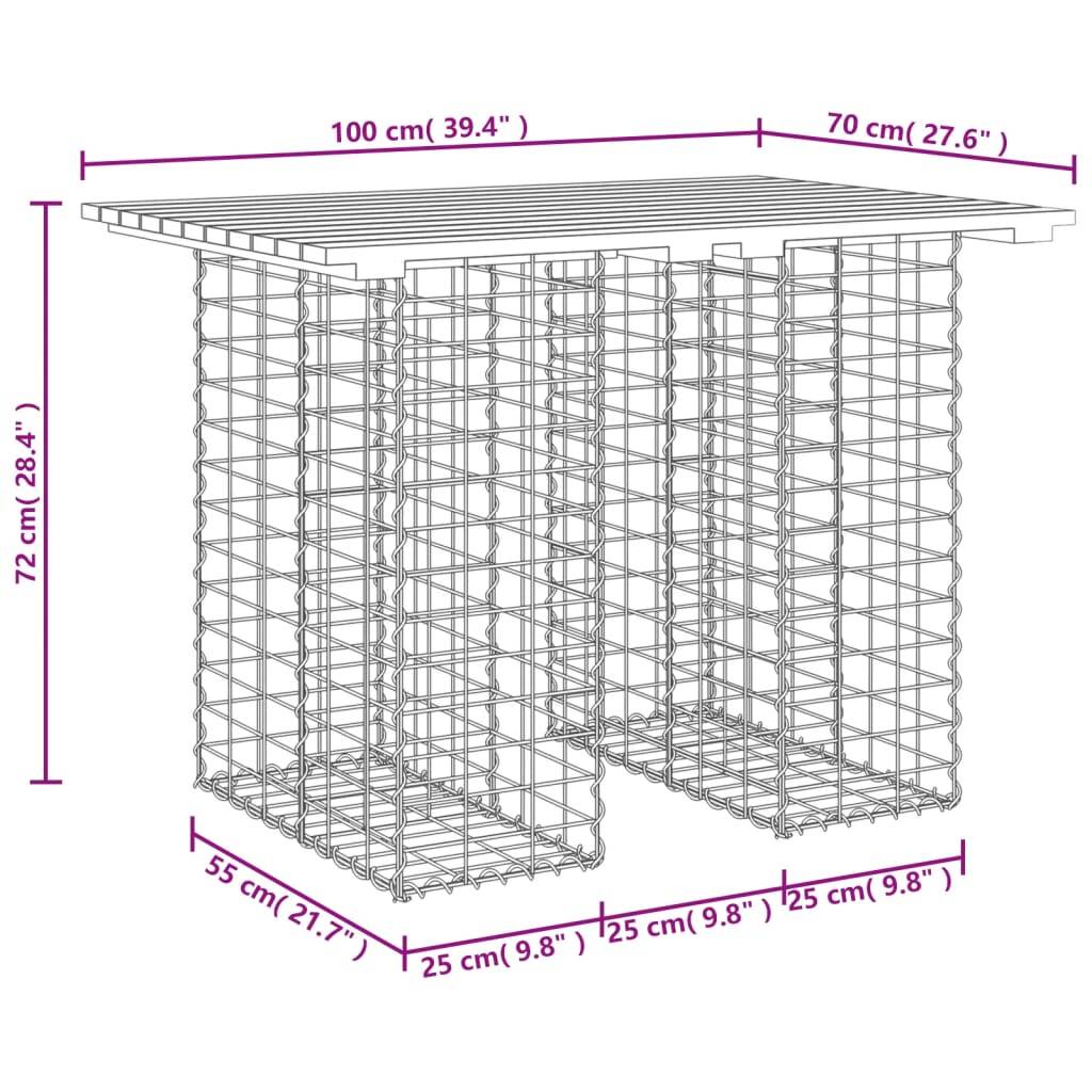 Maison Chic - Banc de jardin - Banc d'extérieur - Banquette design gabion 100x70x72cm bois massif de douglas-JU13923 - Imagen 7