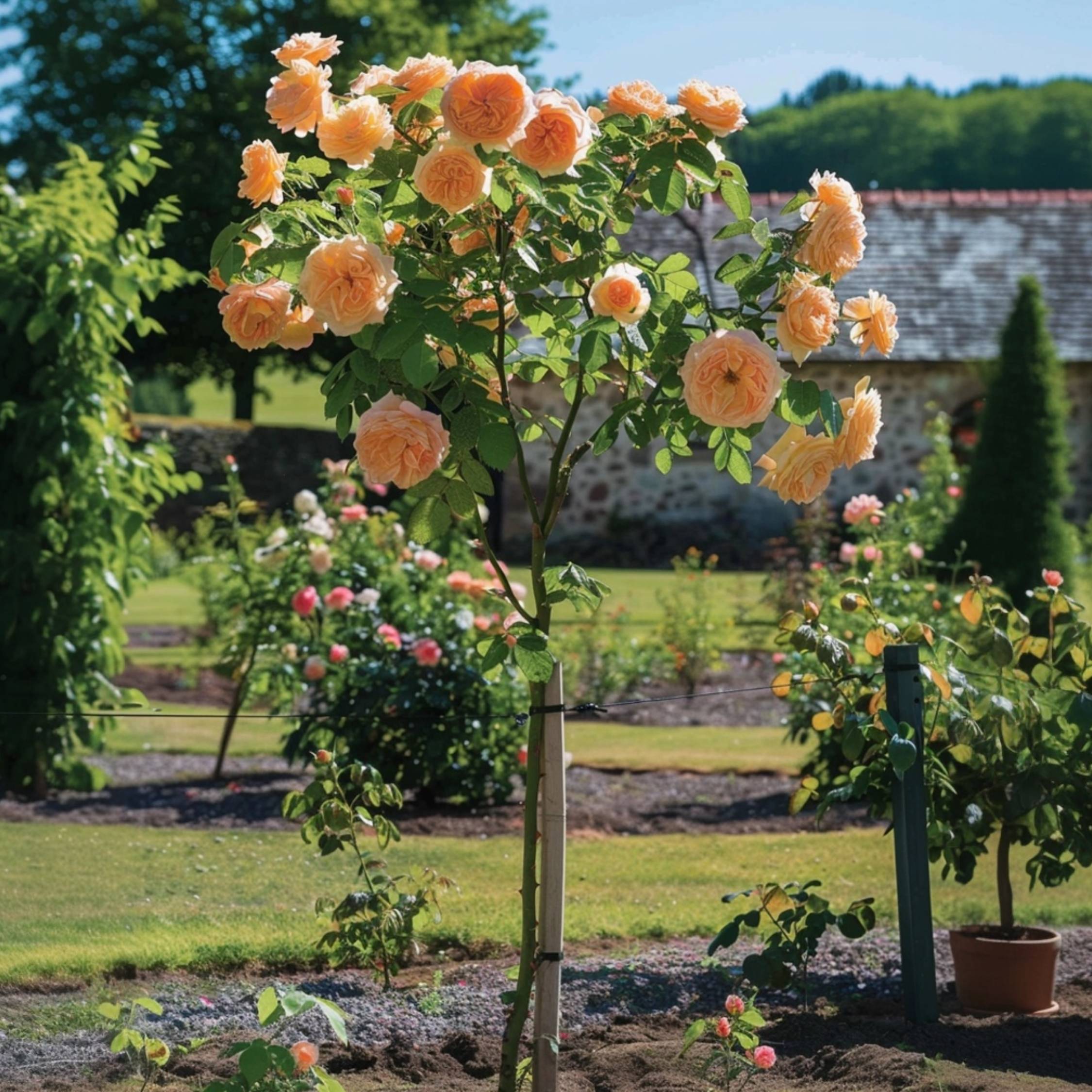Rosier sur tige - Rosa palace 'Catherine' - Hauteur 80-100cm - ⌀19cm - Image 2