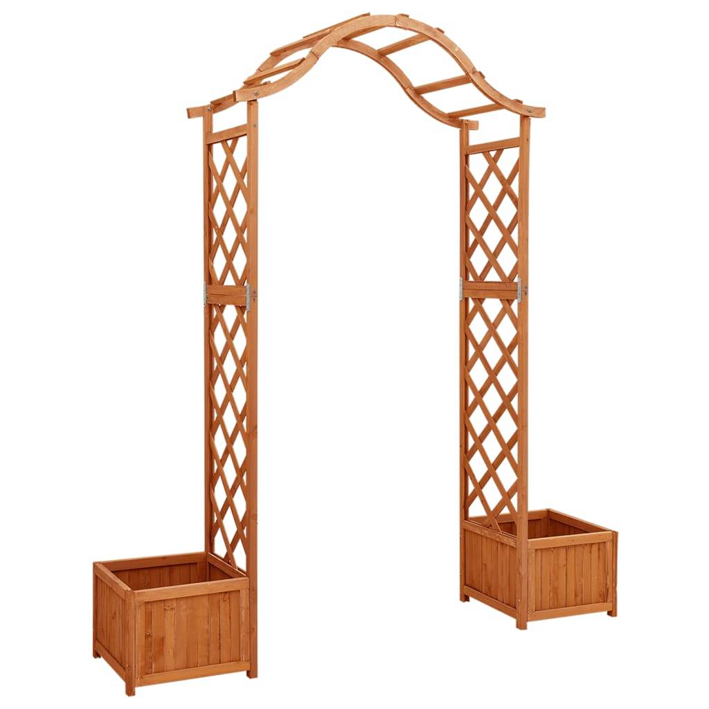 Pergola de jardin, arche de jardin avec jardinière Bois pin massif - Image 2