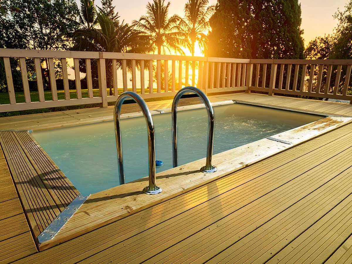 Ubbink - Piscine bois Linéa UrbanPool 4,50 x 2,50 x 1,40 m - Liner beige - Ubbink - Imagen 1