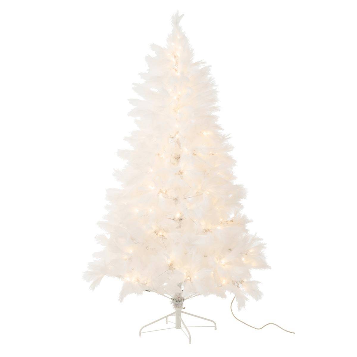 J-Line - Sapin de Noël Artificiel 400 LED "Pampa" 210cm Blanc