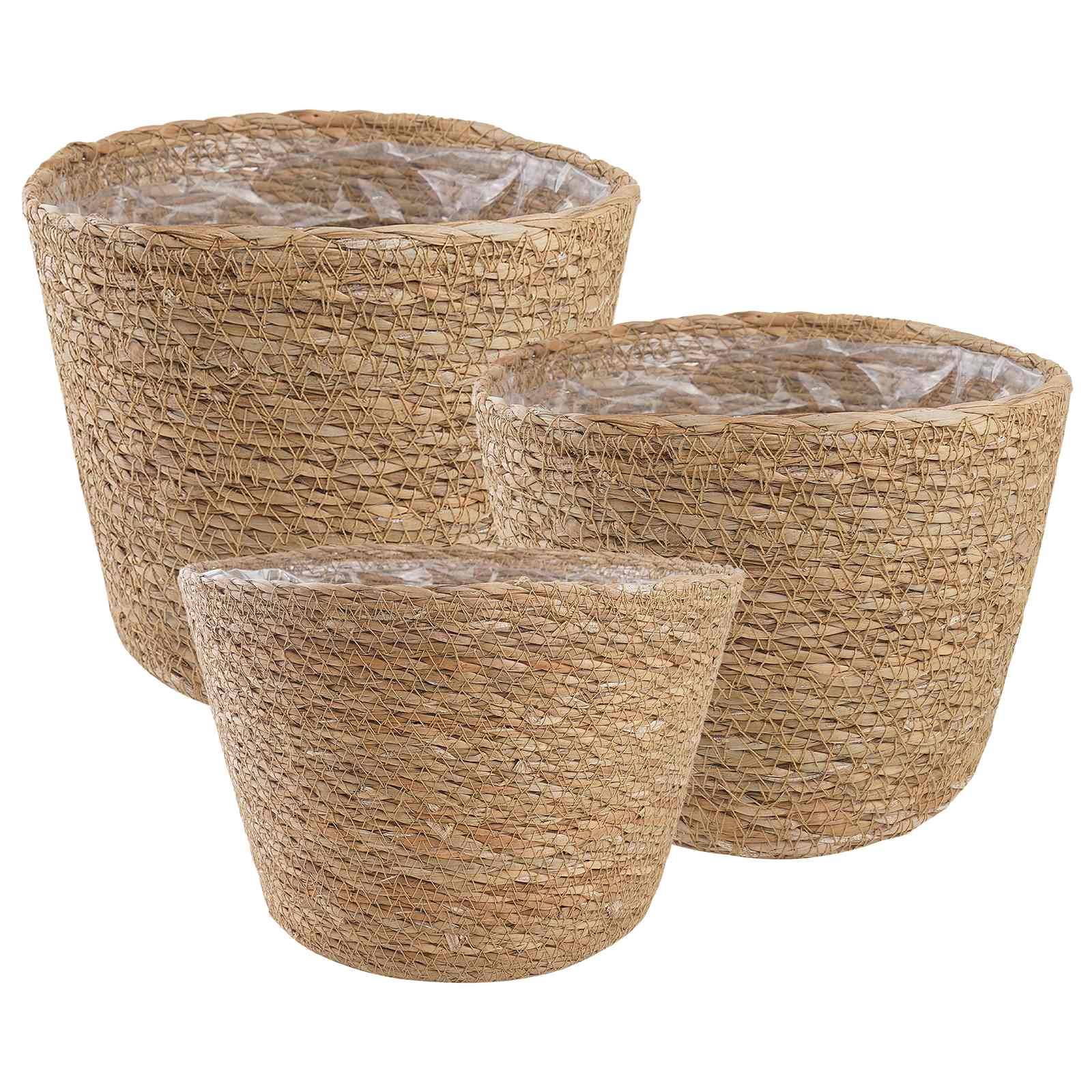 Paniers à plantes herbe de mer naturel 26 x 26 x 19 cm, Poids:0.81kg - PANGIVO - Image 1