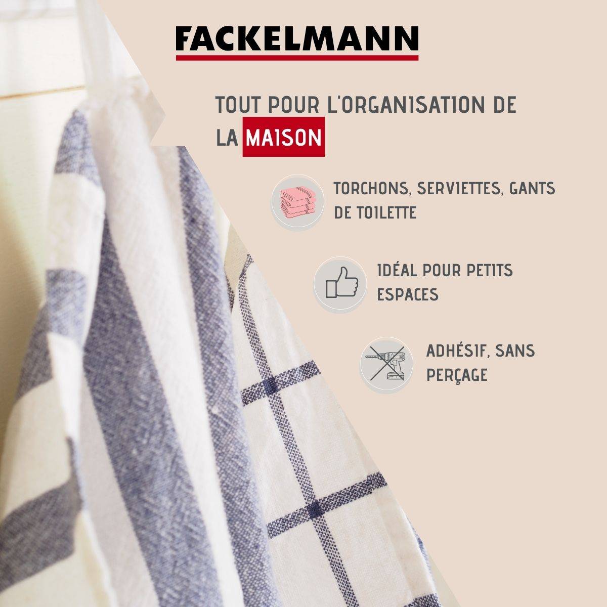 Lot de 4 crochets adhésifs muraux Fackelmann Tecno - Image 2