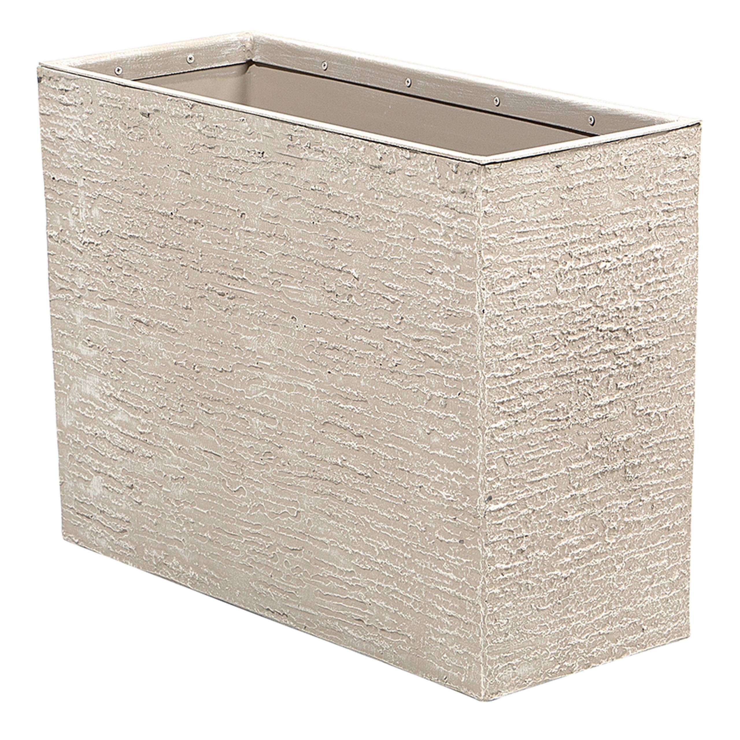 Beliani - Haut Cache-Pot Beige Rectangulaire 25 x 60 x 45 cm Bac à Fleurs en Pierre et Polyrésine au Design Moderne Idéal pour Extérieur et Intérieur Beliani - Imagen 4