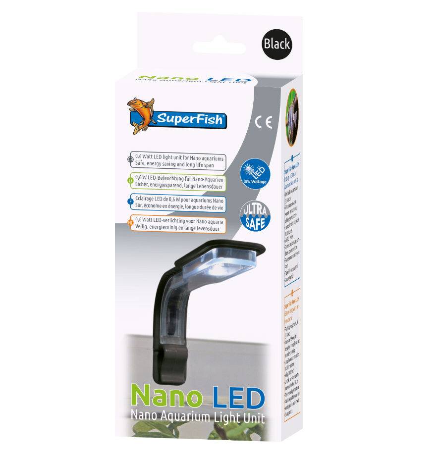 Superfish - Éclairage LED Nano pour aquarium noir 0,6 W - SUPERFISH