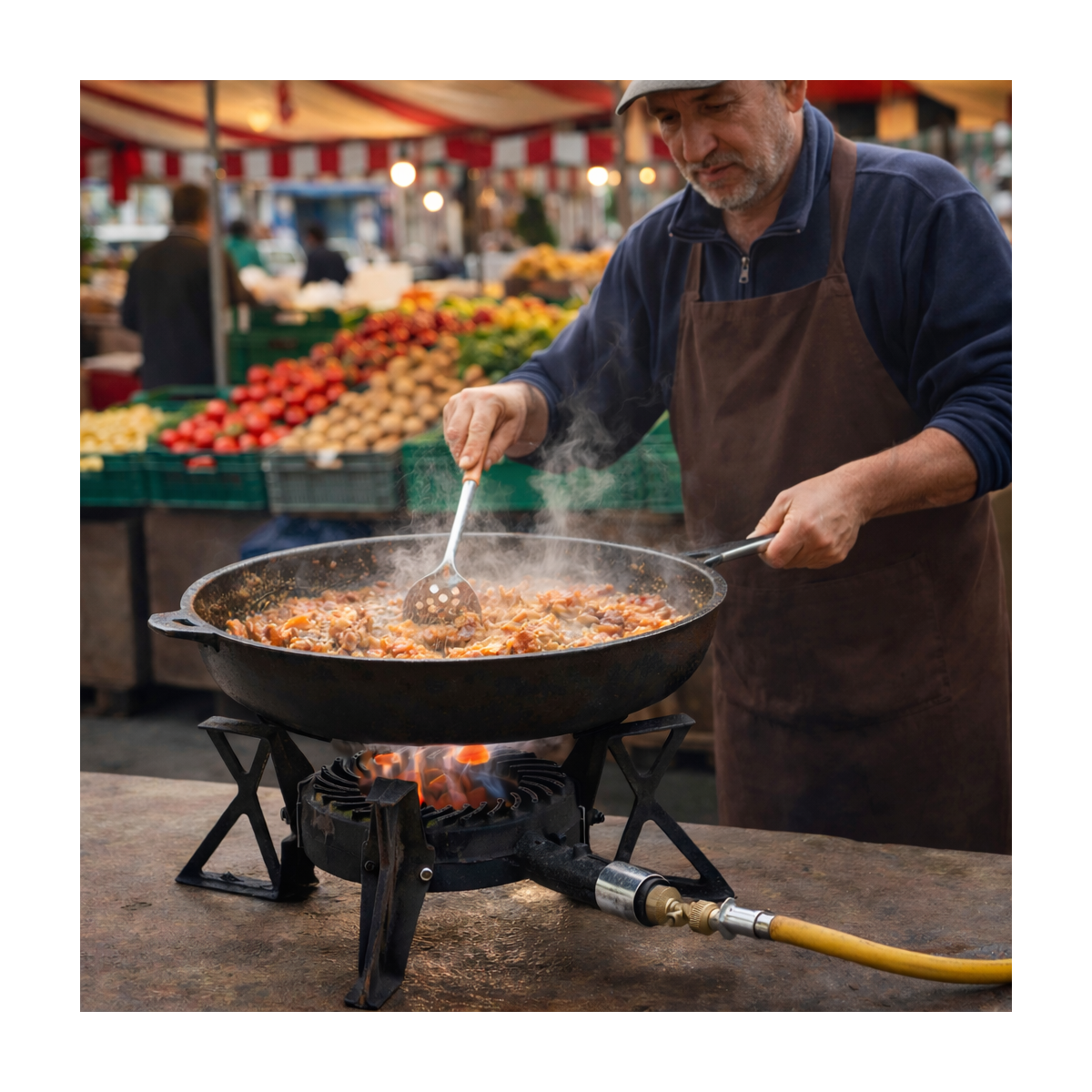 Rechaud gaz fonte véritable 7.5 kW 3 pieds Traiteur Réchaud portable Gaz Butane ou Propane Puissance réglable - Imagen 3