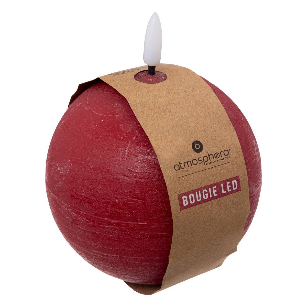 Atmosphera - Bougie boule LED Molia D.10cm rouge - Atmosphera Créateur d'intérieur - Image 2