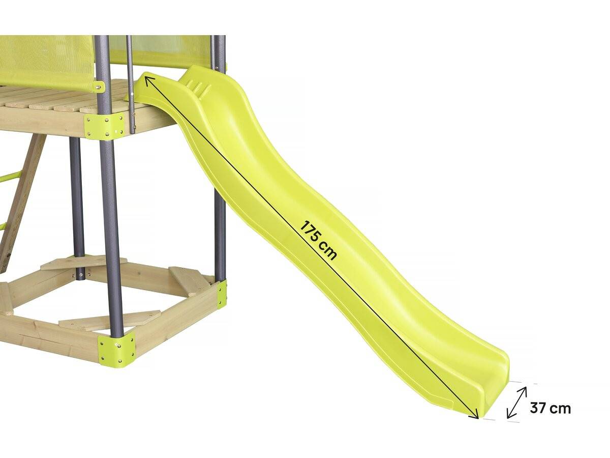 Habitat Et Jardin - Aire De Jeu Portique En Métal Avec Toboggan Et Bac A Sable "sohane"  - Vert -habitat Et Jardin - Image 4