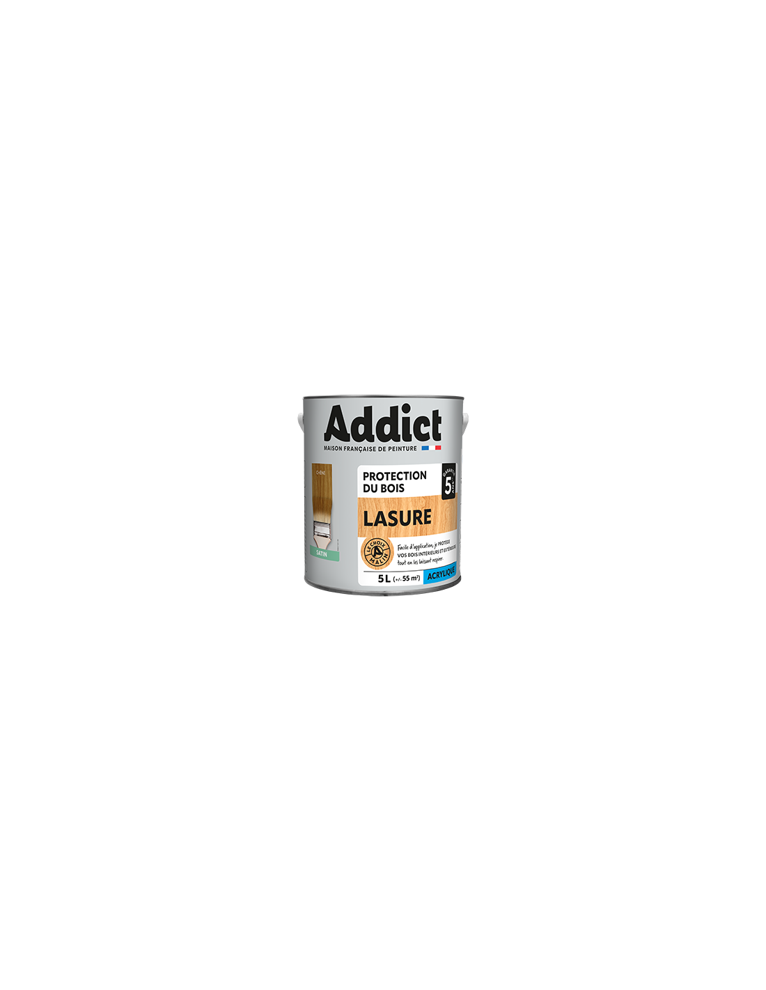 Lasure Acrylique 5 Litres Chene - Addict - Image 1