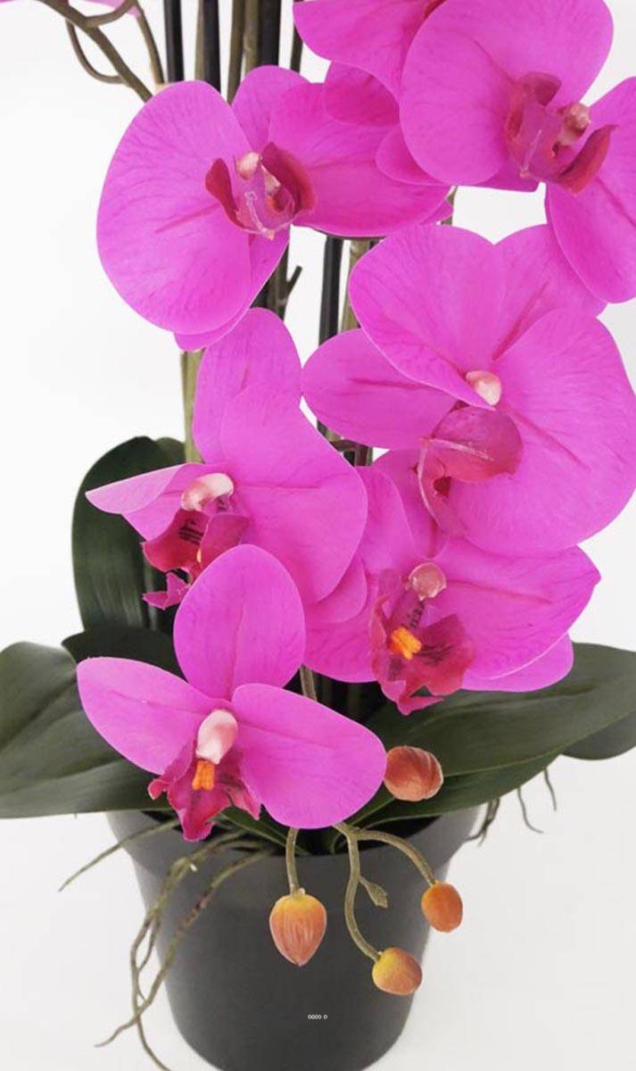 Artificielles - Orchidée Phalaenopsis factice top qualité, pot H140cm Rose fushia-BEST - dimhaut: H 140 cm - couleur: Rose fushia 730 - Imagen 5