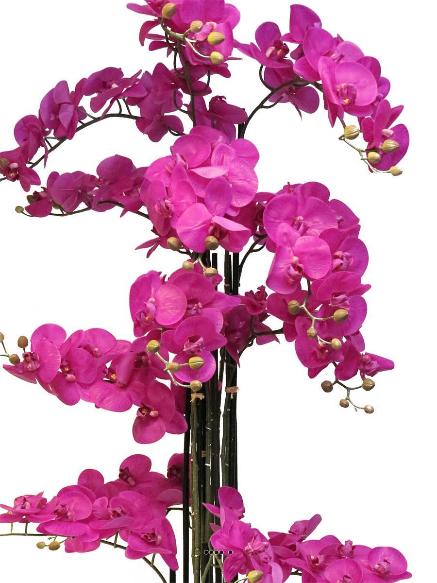 Artificielles - Orchidée Phalaenopsis factice top qualité, pot H140cm Rose fushia-BEST - dimhaut: H 140 cm - couleur: Rose fushia 730 - Imagen 3