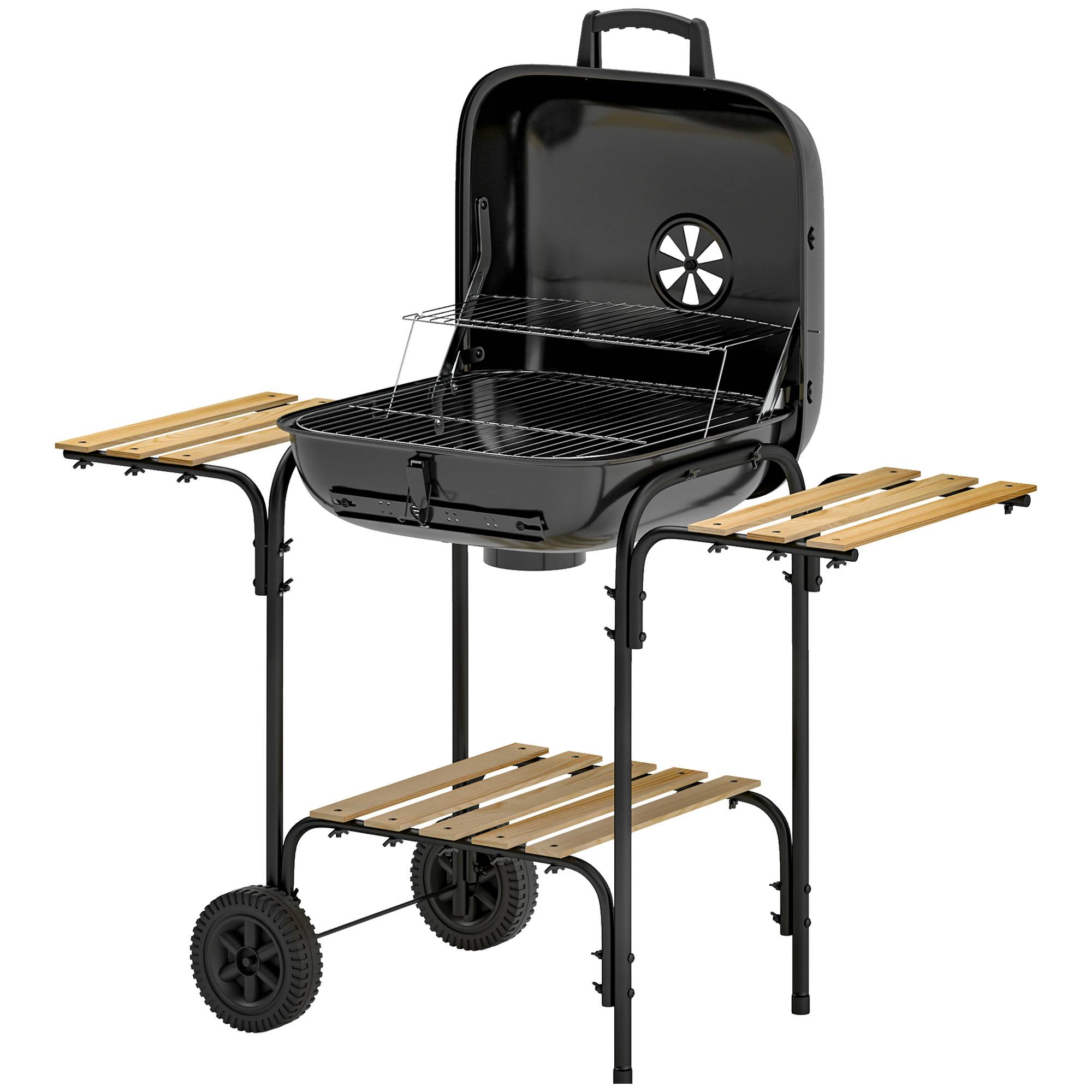 PANGIVO - Barbecue chariot à charbon acier noir 98 x 54 x 91 cm - PANGIVO - Image 2