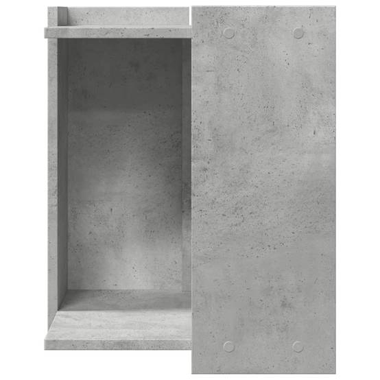 Lit pour chat - Meuble de bac à litière pour chat gris béton bois d'ingénierie-JU133 - Image 4