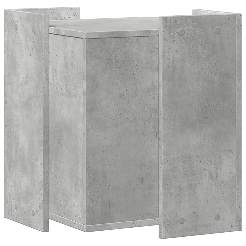 Lit pour chat - Meuble de bac à litière pour chat gris béton bois d'ingénierie-JU133 - Image 6