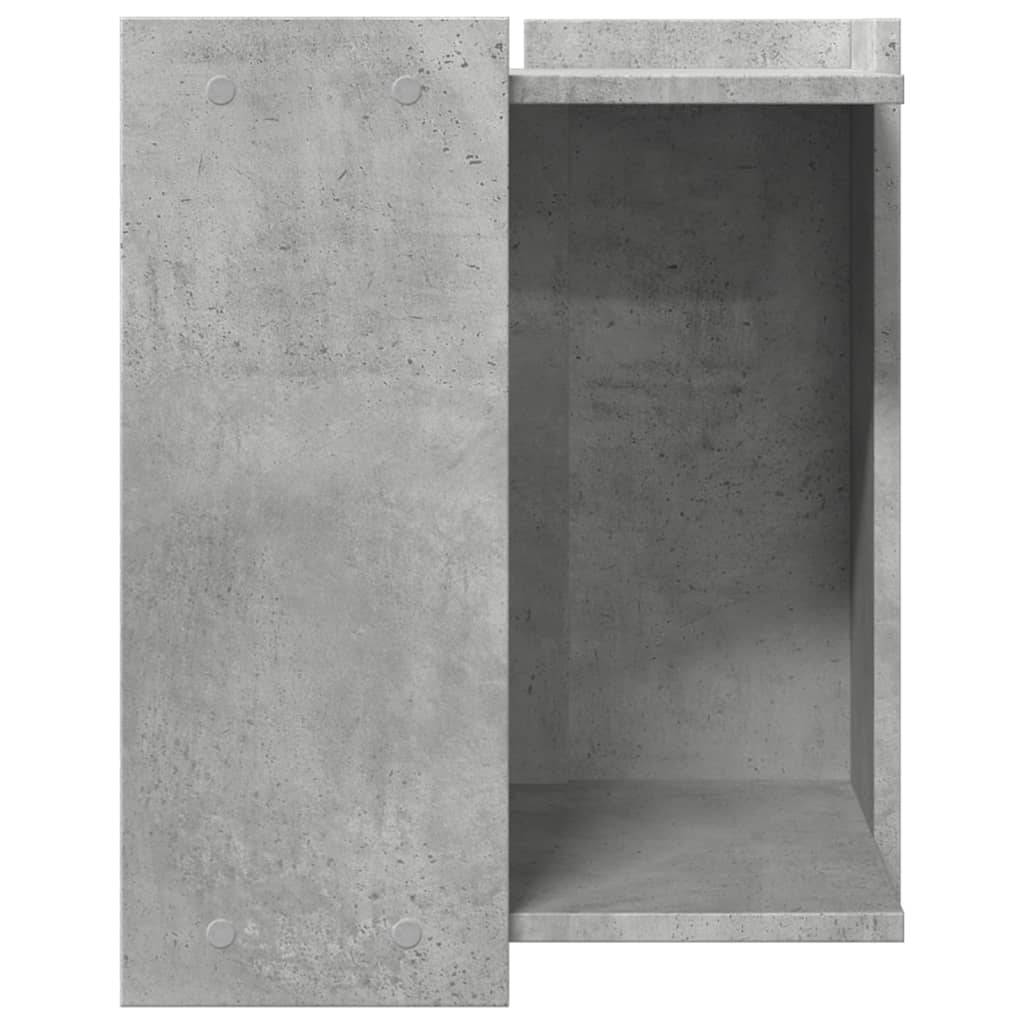 Lit pour chat - Meuble de bac à litière pour chat gris béton bois d'ingénierie-JU133 - Image 5