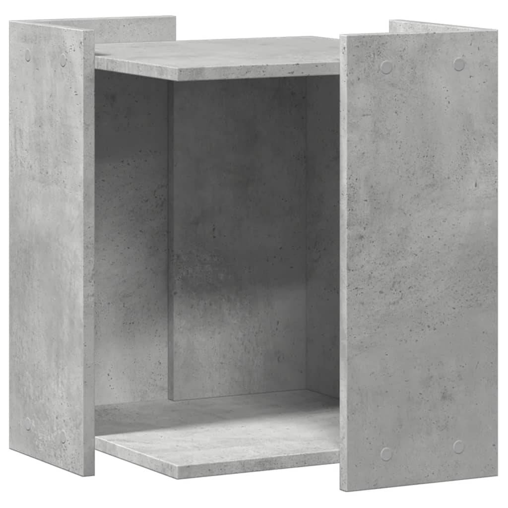 Lit pour chat - Meuble de bac à litière pour chat gris béton bois d'ingénierie-JU133 - Image 1