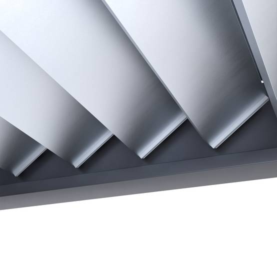 Pergola Bioclimatique Aluminium Adossée 19m² - 3,6x5,3 - Deux Stores Inclus - Anthracite - 34 lames en Aluminium a 120 degrés - Image 5