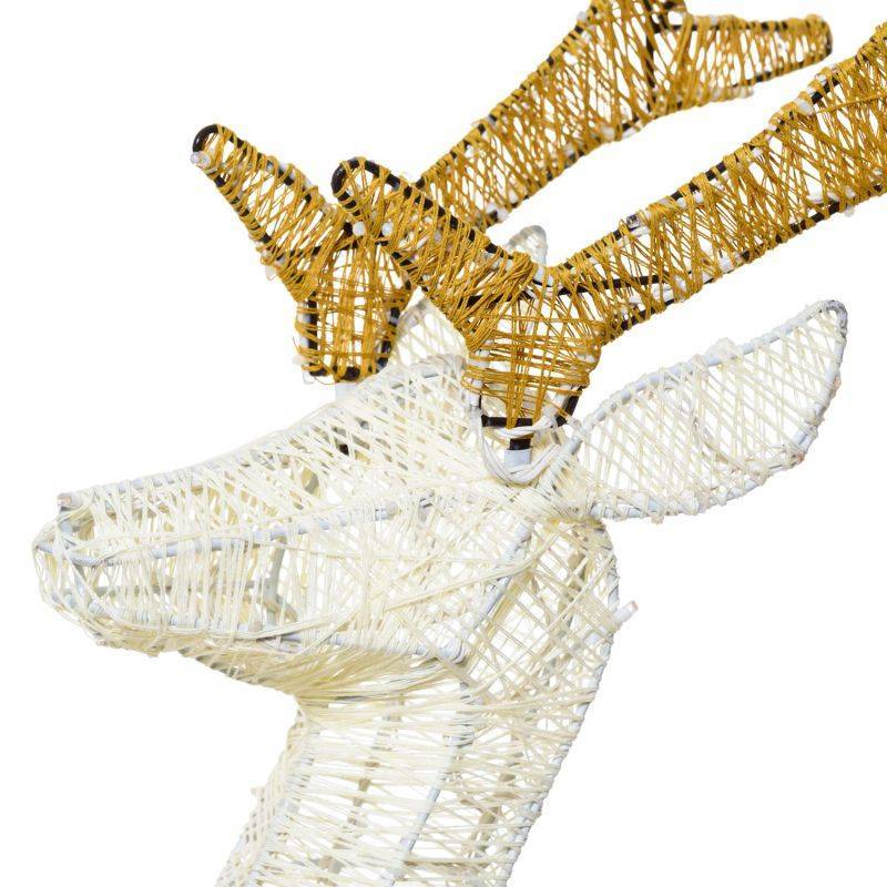 Lotti - Renne lumineux 3D H125cm fil tressé crème et marron 240 LED ambré fixe Smart Connect 31V professionnel Lotti - Imagen 6