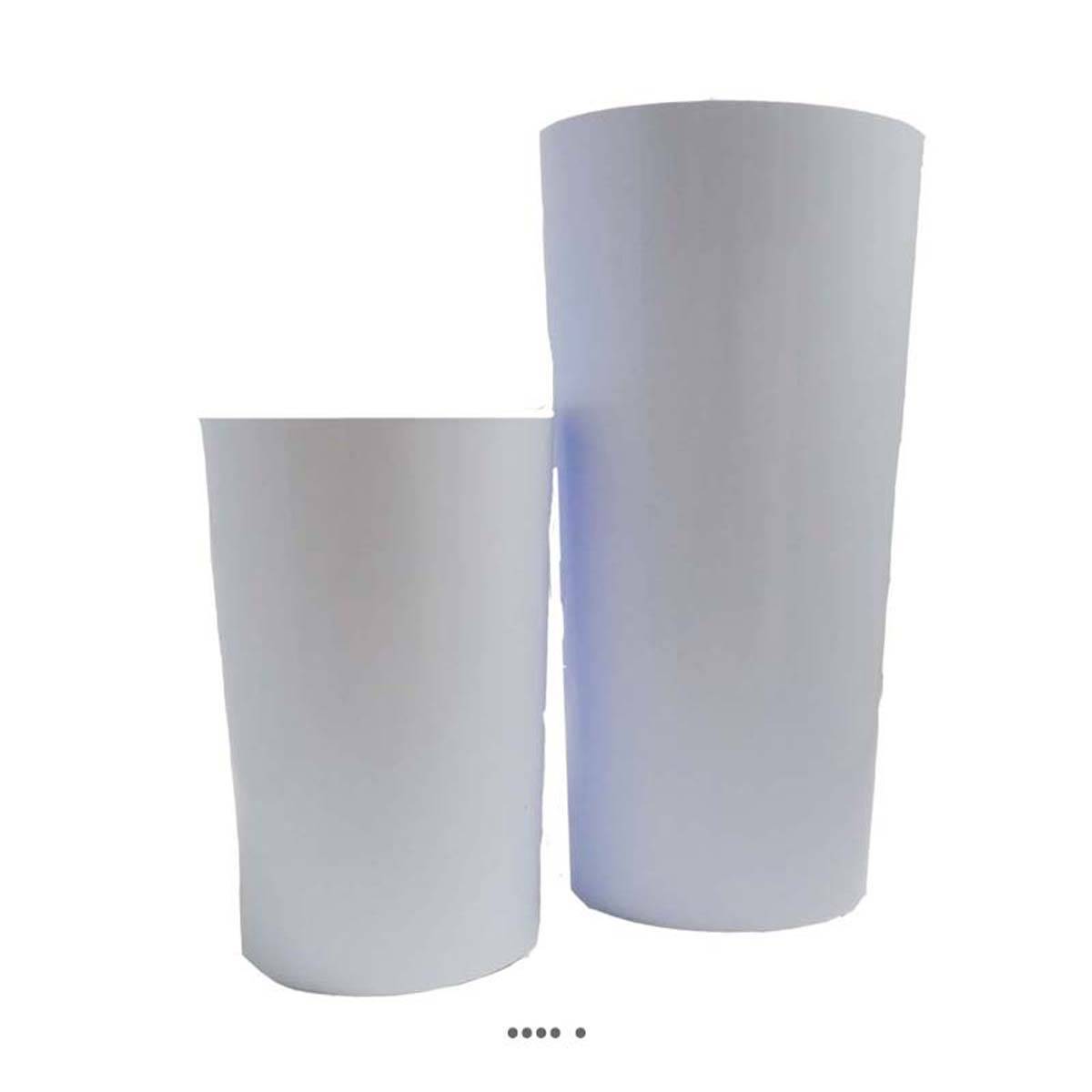 Artificielles - Vase en plastique recyclable int. et ext. H23cm Blanc neige - dimhaut: H 23 cm - couleur: Blanc neige - Imagen 2