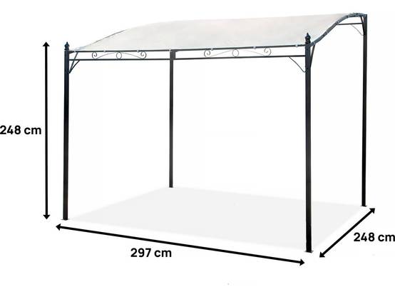 Pergola Inclinée En Métal - 3 X 2,5 M - Beige -habitat Et Jardin - Image 3