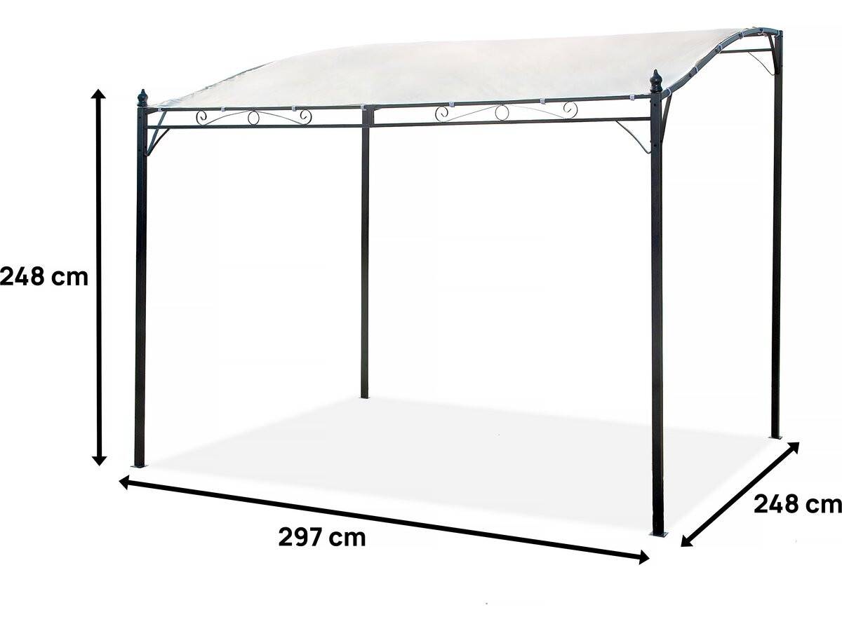 Pergola Inclinée En Métal - 3 X 2,5 M - Beige -habitat Et Jardin - Image 3