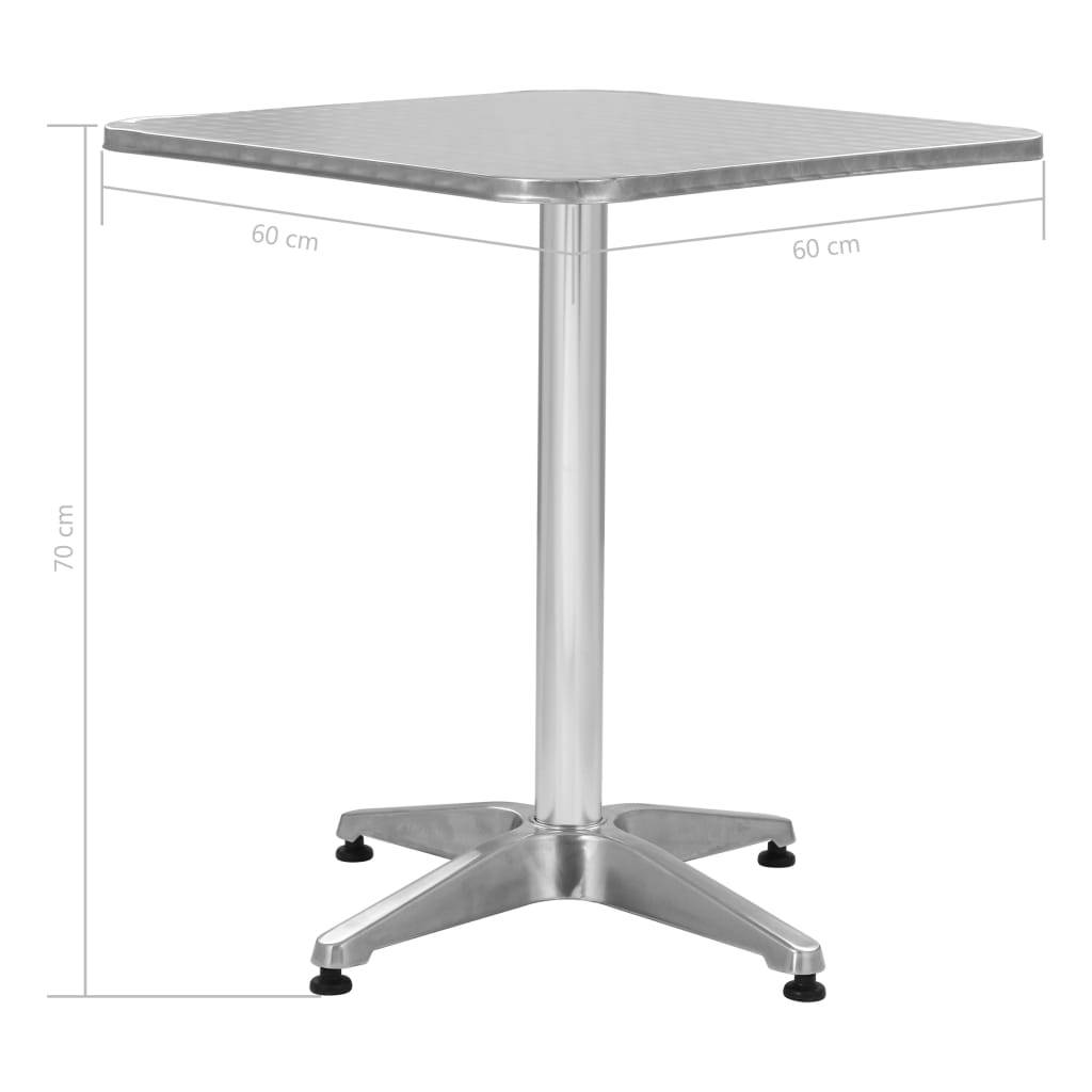 Table de jardin aluminium argenté 60 x 60 x 70 cm - PANGIVO - Image 5