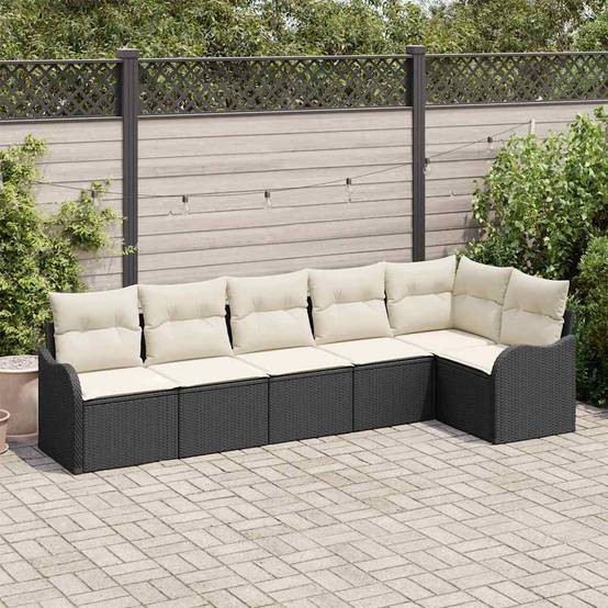 ComfortXL - Salon de Jardin 6 Places en Poly Rotin Tressé Modulable pour Terrasse Noir – ComfortXL Outdoor Living - Image 1