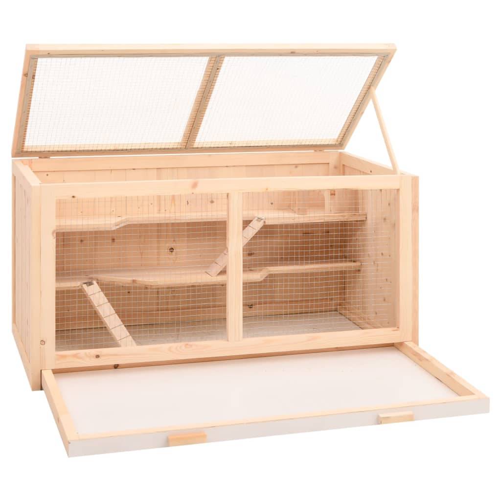 Grande cage à hamster en bois de sapin avec plateau 104x52x54 cm – ComfortXL Outdoor Living - Imagen 3