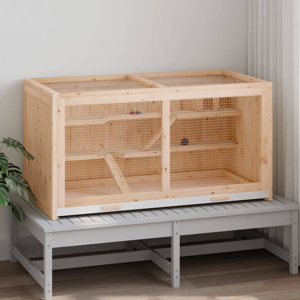 Grande cage à hamster en bois de sapin avec plateau 104x52x54 cm – ComfortXL Outdoor Living - Imagen 2