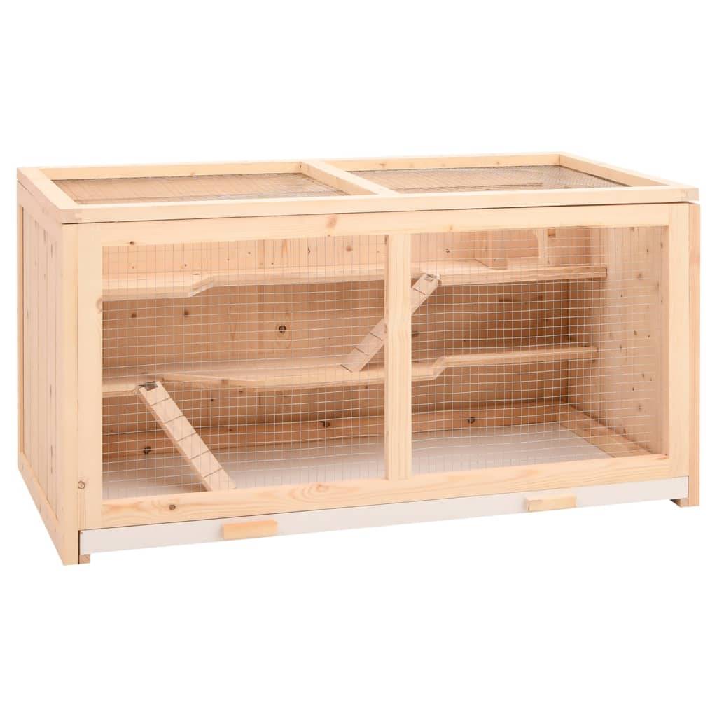 Grande cage à hamster en bois de sapin avec plateau 104x52x54 cm – ComfortXL Outdoor Living - Imagen 1