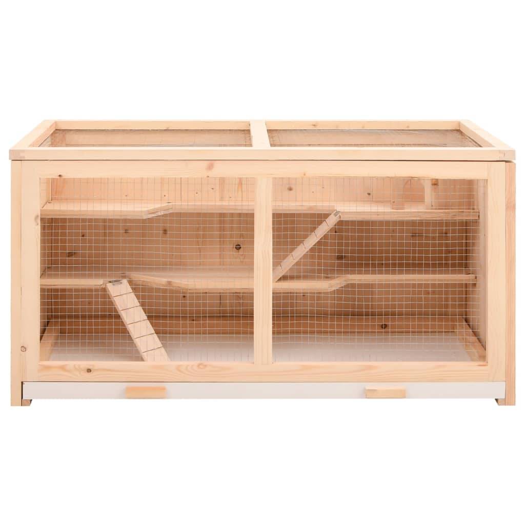 Grande cage à hamster en bois de sapin avec plateau 104x52x54 cm – ComfortXL Outdoor Living - Imagen 4