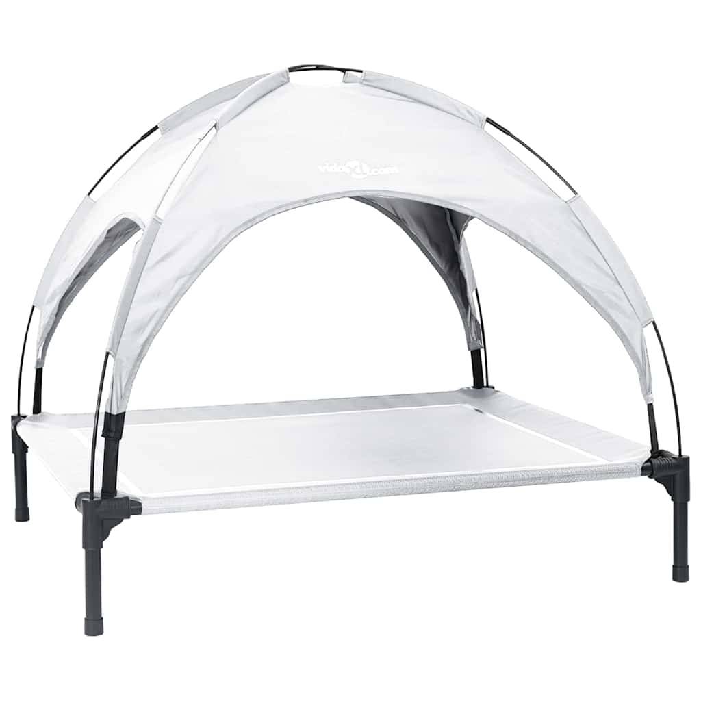Lit pour chien acier gris argenté 90 x 81 x 80.5 cm - PANGIVO - Image 2