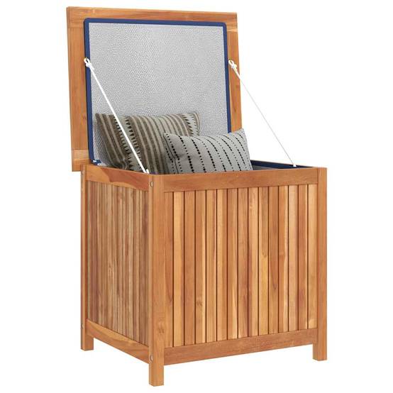Coffre de rangement de jardin bois de teck naturel 60 x 50 x 58 cm - PANGIVO - Image 3