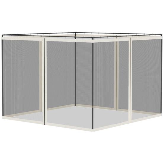 ComfortXL - Lot 4 moustiquaires nylon pour tonnelle pavillon jardin protection insectes 352x207cm Blanc - ComfortXL Outdoor Living - Image 8