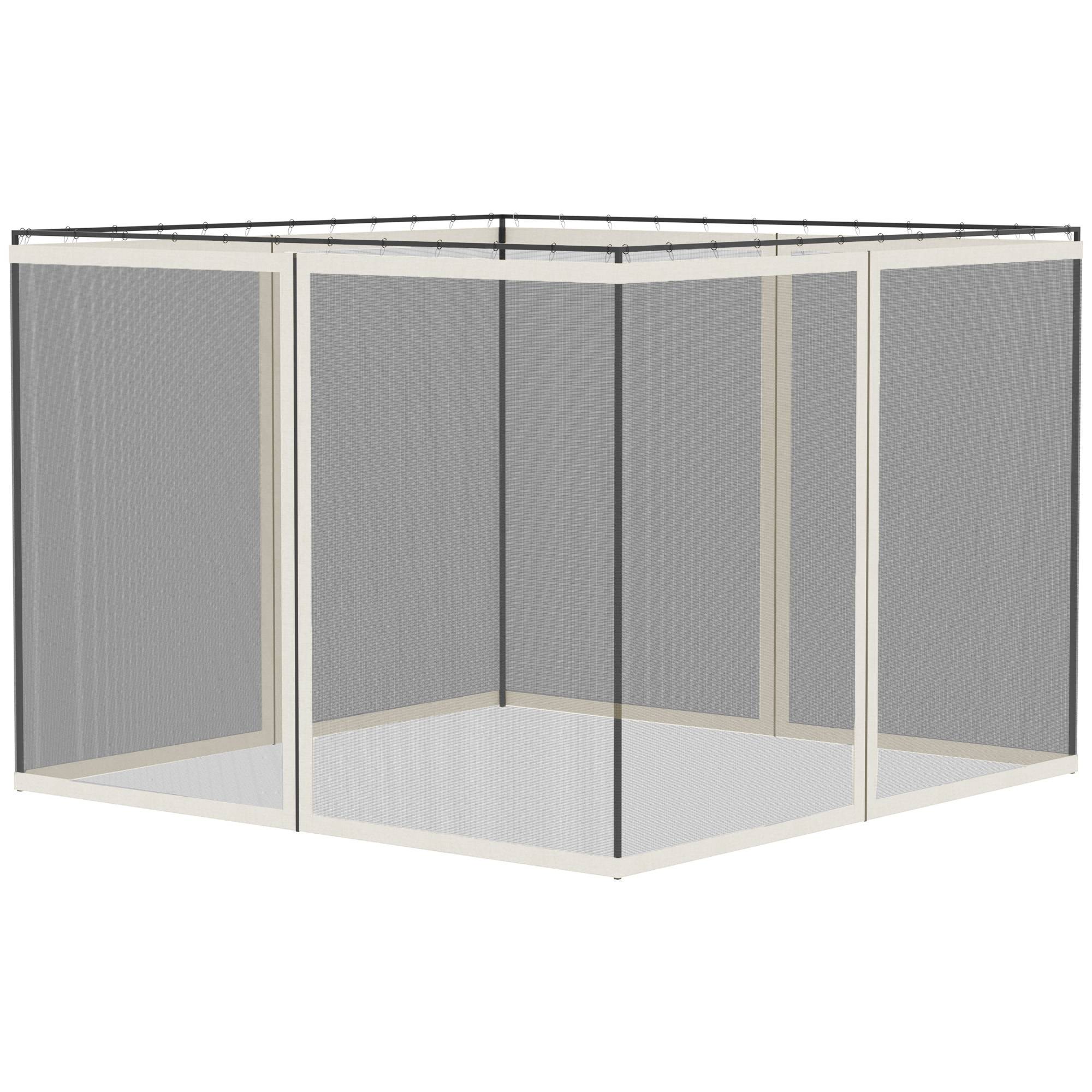 ComfortXL - Lot 4 moustiquaires nylon pour tonnelle pavillon jardin protection insectes 352x207cm Blanc - ComfortXL Outdoor Living - Image 8