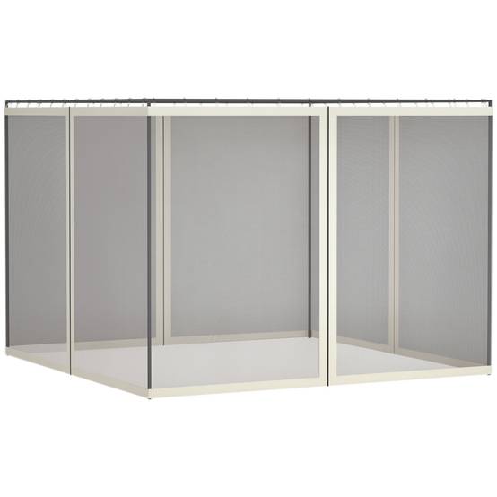 ComfortXL - Lot 4 moustiquaires nylon pour tonnelle pavillon jardin protection insectes 352x207cm Blanc - ComfortXL Outdoor Living - Image 1