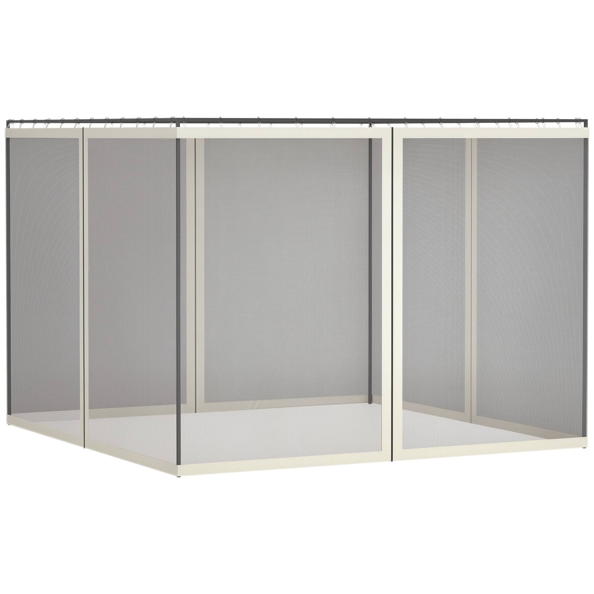 ComfortXL - Lot 4 moustiquaires nylon pour tonnelle pavillon jardin protection insectes 352x207cm Blanc - ComfortXL Outdoor Living - Image 1