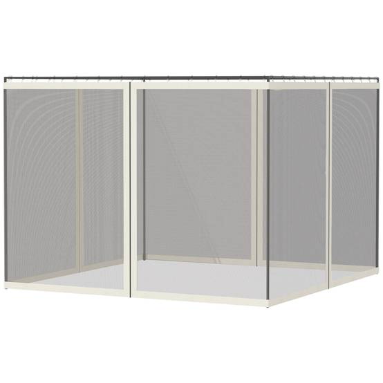ComfortXL - Lot 4 moustiquaires nylon pour tonnelle pavillon jardin protection insectes 352x207cm Blanc - ComfortXL Outdoor Living - Image 2