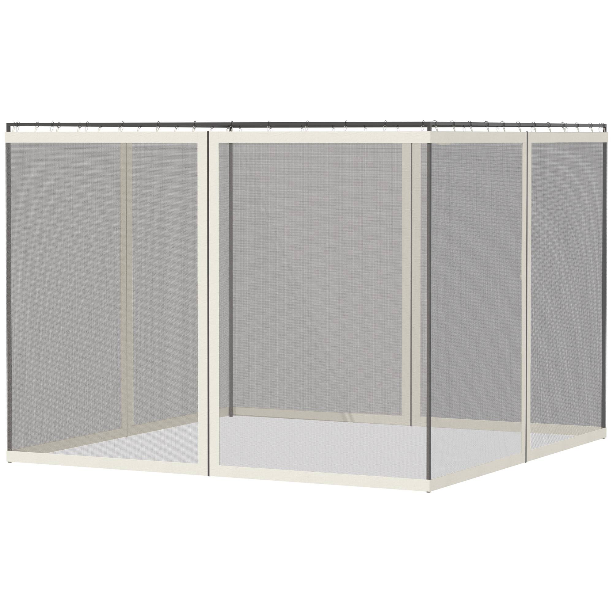 ComfortXL - Lot 4 moustiquaires nylon pour tonnelle pavillon jardin protection insectes 352x207cm Blanc - ComfortXL Outdoor Living - Image 2