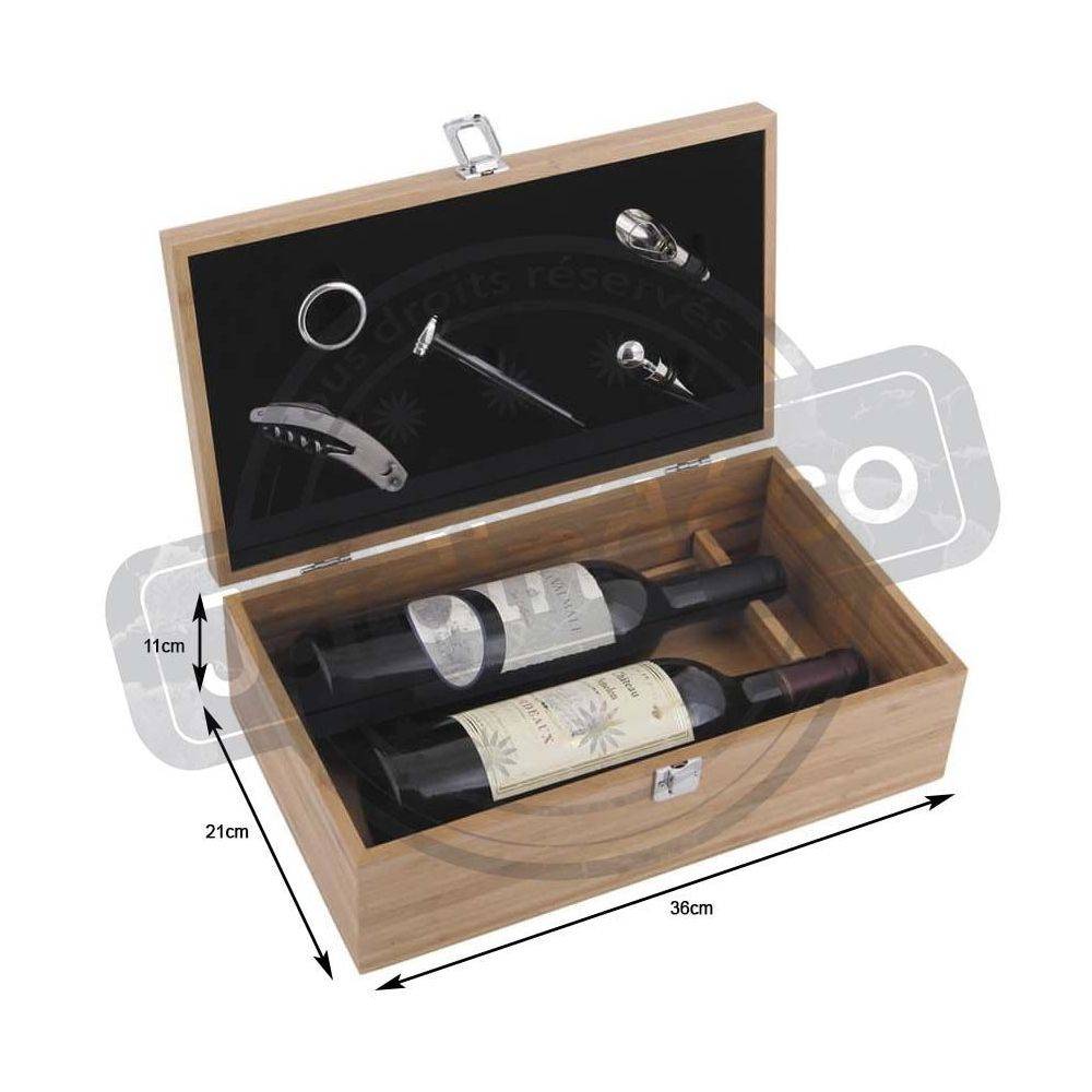 Aubry Gaspard - Coffret vin en bambou avec 5 accessoires inox – Idée cadeau élégante - Imagen 2