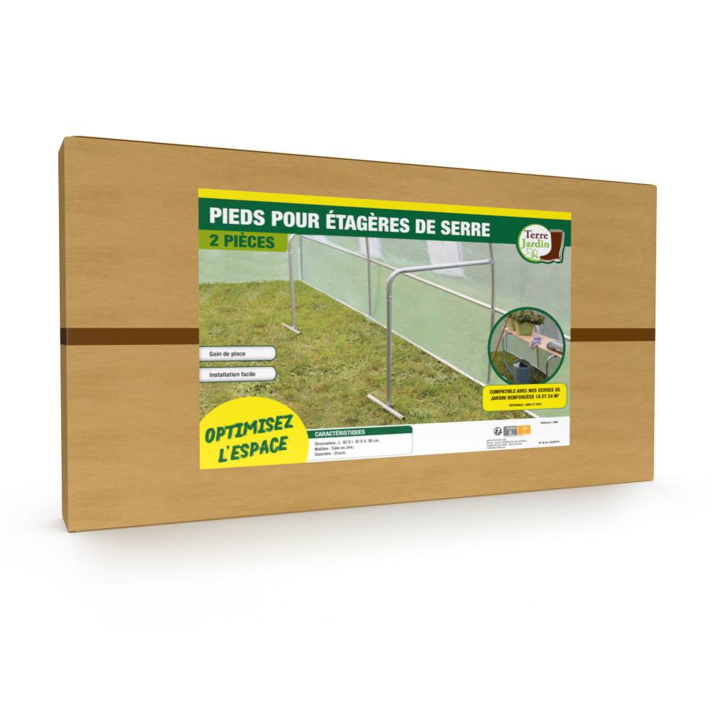 2 pieds pour étagère de serre jardin - Image 3