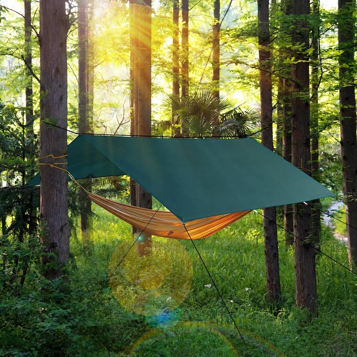 Bâche Tente Camping Imperméable Ultralégère Polyester Résistante Déchirure - Image 6