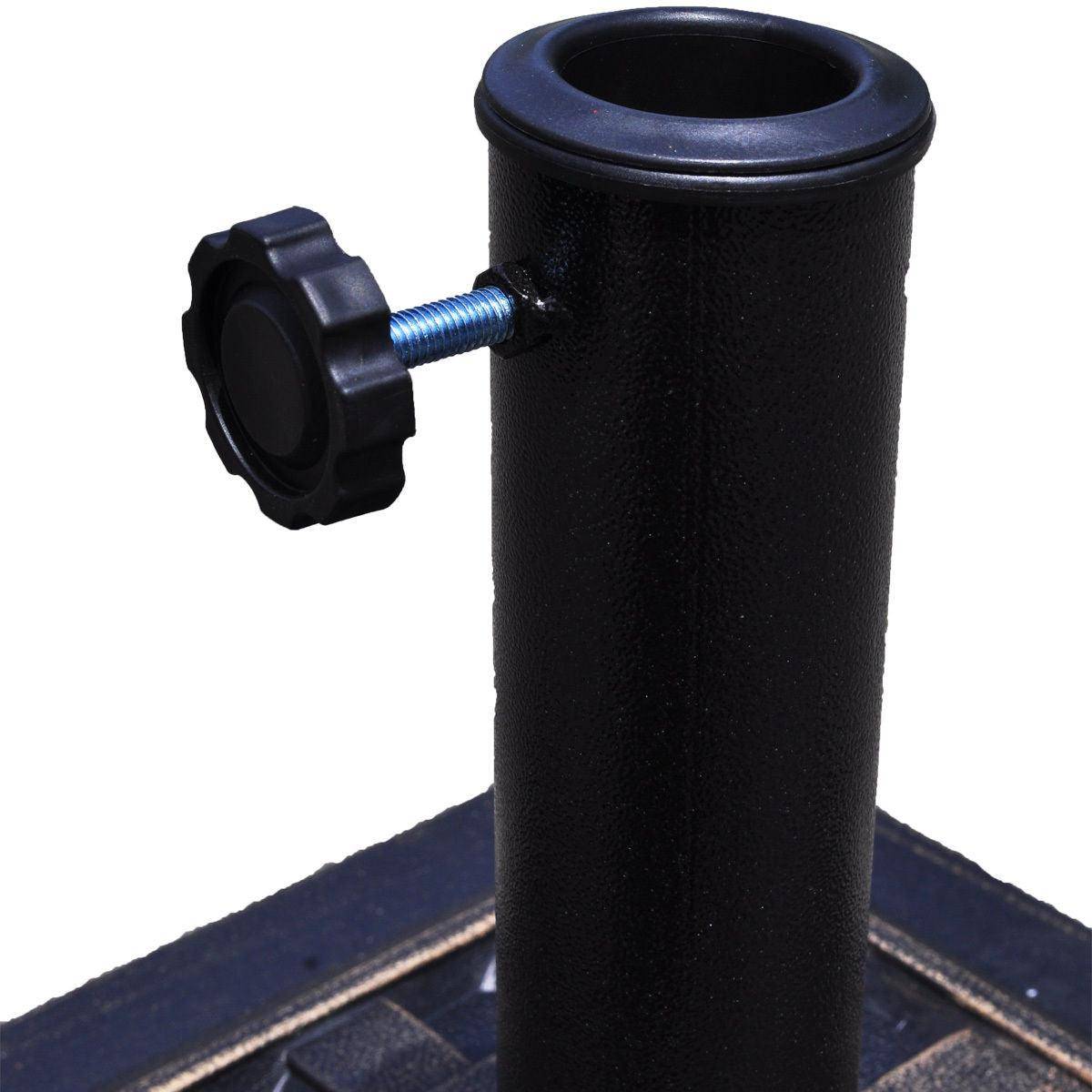 Helloshop26 - Base/pied de parasolsupport pour parasol ou parapluie convient pour diamètre de 38 mm ou 48 mm support pour parasol bronze carré - Imagen 3