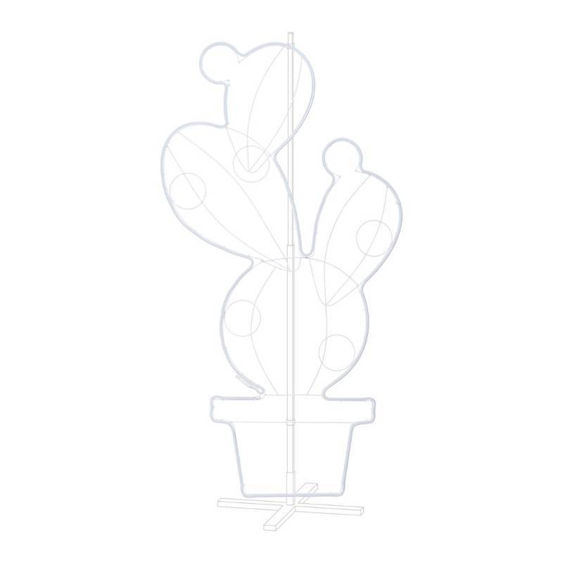 Lotti - Lampe néon déco XL 15W figuier de barbarie en pot 156x78 cm 560 leds vert / blanc chaud / rose Lotti - Imagen 5