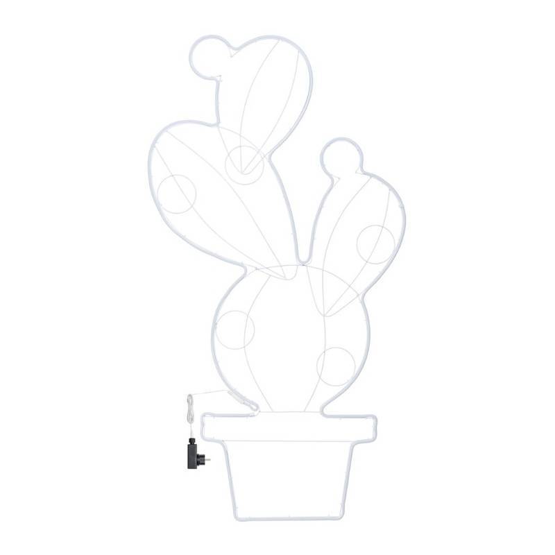 Lotti - Lampe néon déco XL 15W figuier de barbarie en pot 156x78 cm 560 leds vert / blanc chaud / rose Lotti - Imagen 2