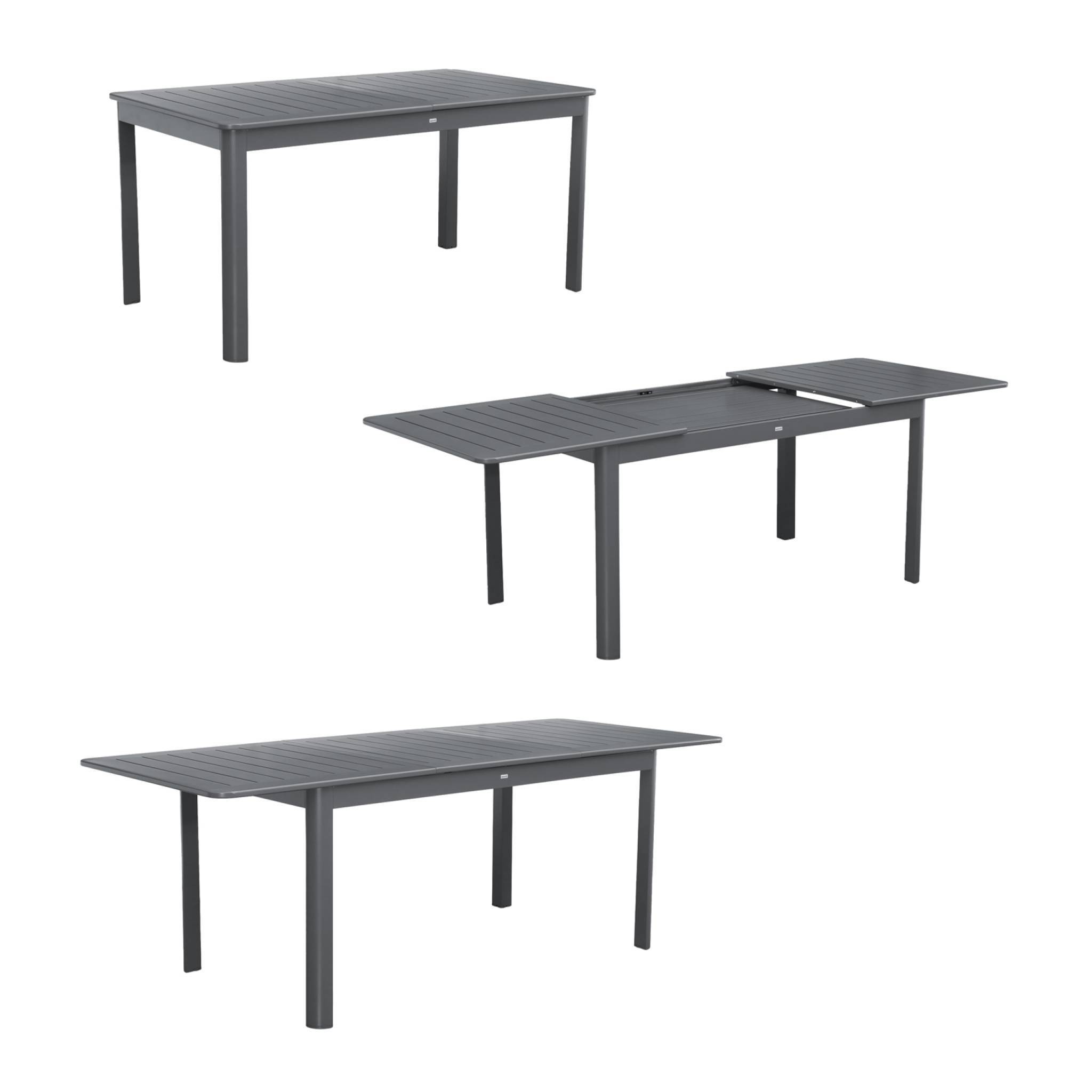 sweeek - Table de jardin anthracite SEATTLE extensible aluminium. 8 places. 173 / 236.5 x 100 x 75 cm | sweeek - Image 6