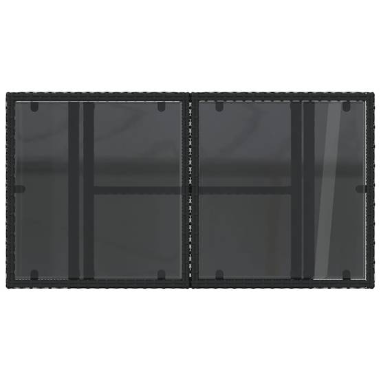 PANGIVO - Table de jardin résine tressée verre noir 100 x 55 x 73 cm - PANGIVO - Image 9
