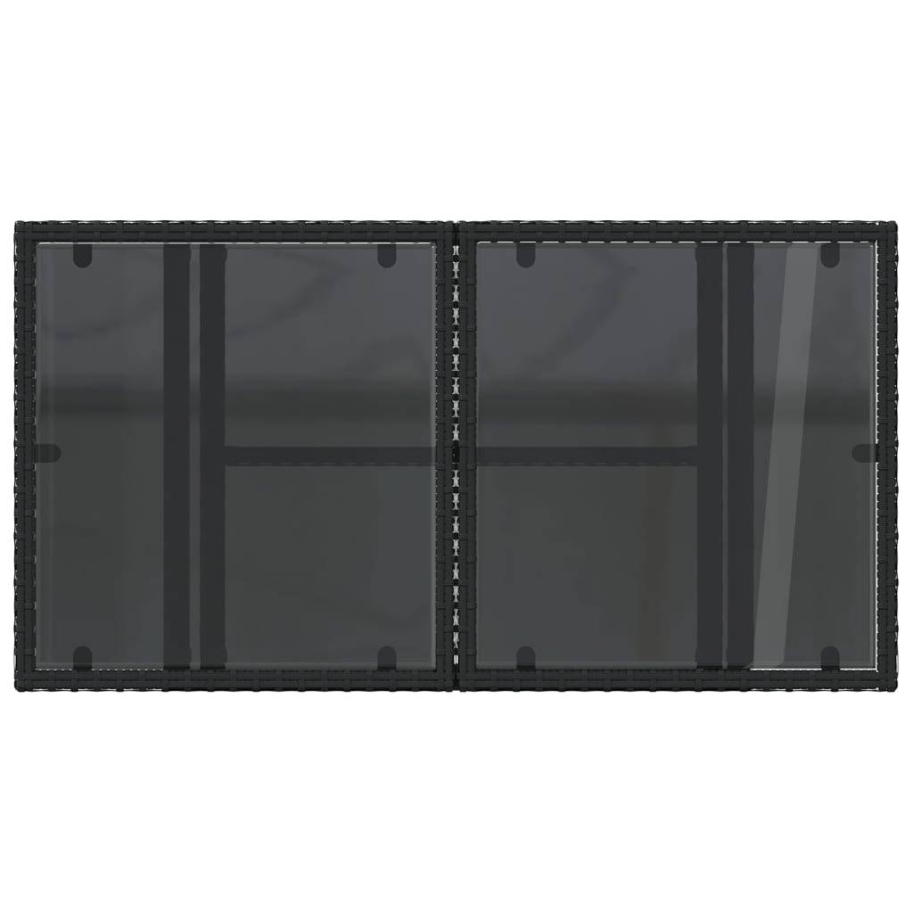 PANGIVO - Table de jardin résine tressée verre noir 100 x 55 x 73 cm - PANGIVO - Image 9