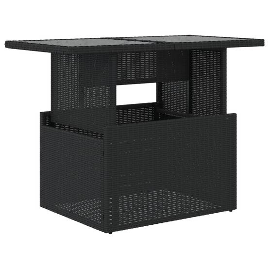 PANGIVO - Table de jardin résine tressée verre noir 100 x 55 x 73 cm - PANGIVO - Image 2
